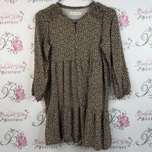 Zara dress, ruffle, tiered, flowers, balloon sleeve, Black and Cream Floral